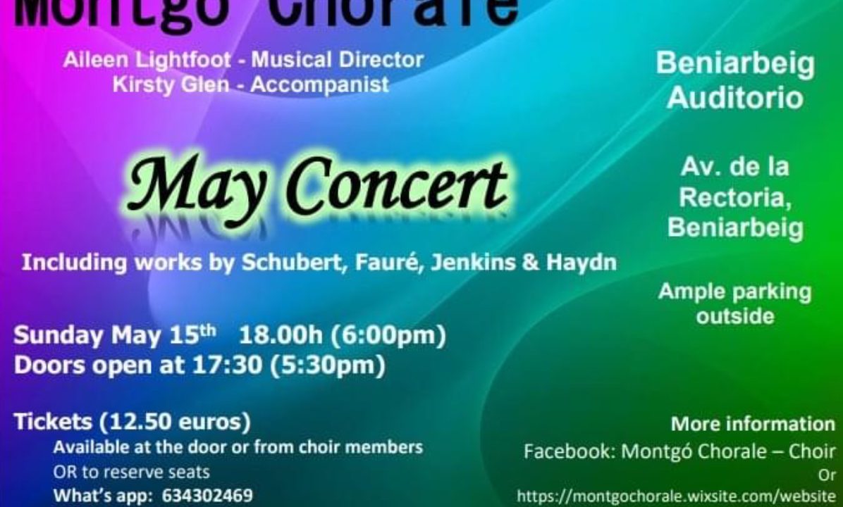 Montgo Corale May Concert May 15th 2022 18:00